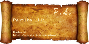 Paprika Lili névjegykártya