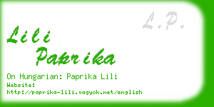 lili paprika business card